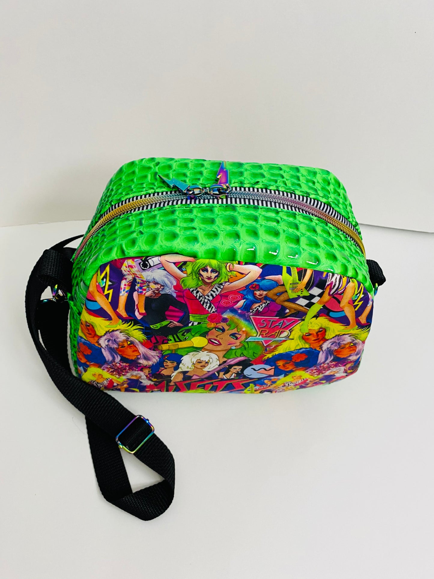 Misfits neon croc mini bowler crossbody bag