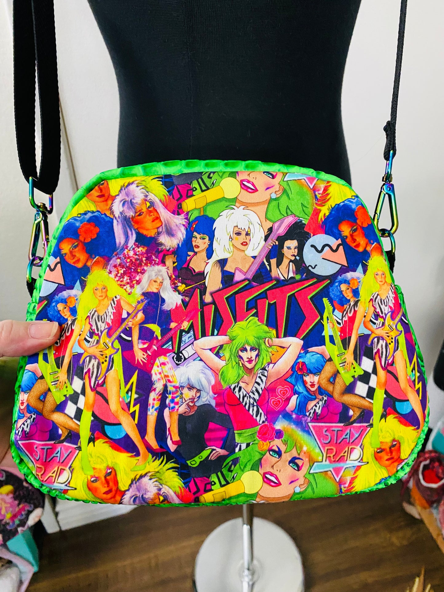 Misfits neon croc mini bowler crossbody bag