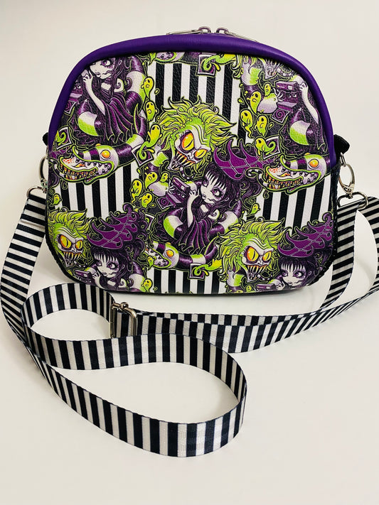 Animated BEETLEJUICE SANDWORM BOWLER CROSSBODY