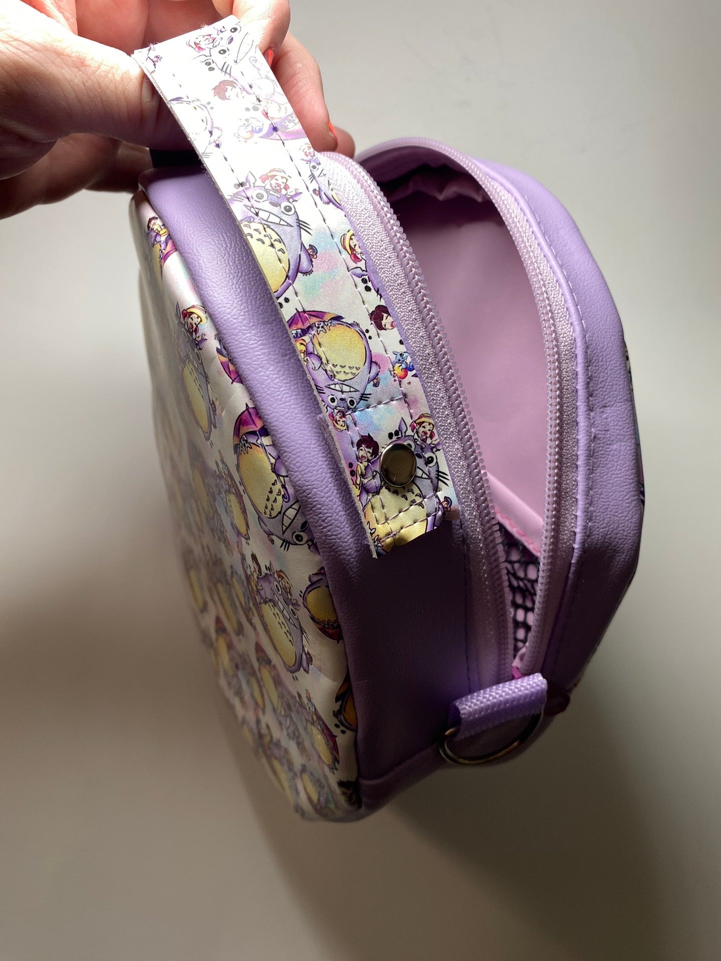 Lavender circle Totoro bag