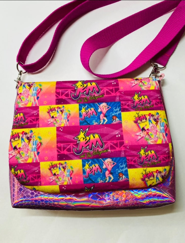 Jem and the holograms crossbody bag with adjustable strap